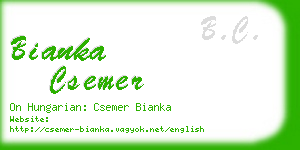 bianka csemer business card